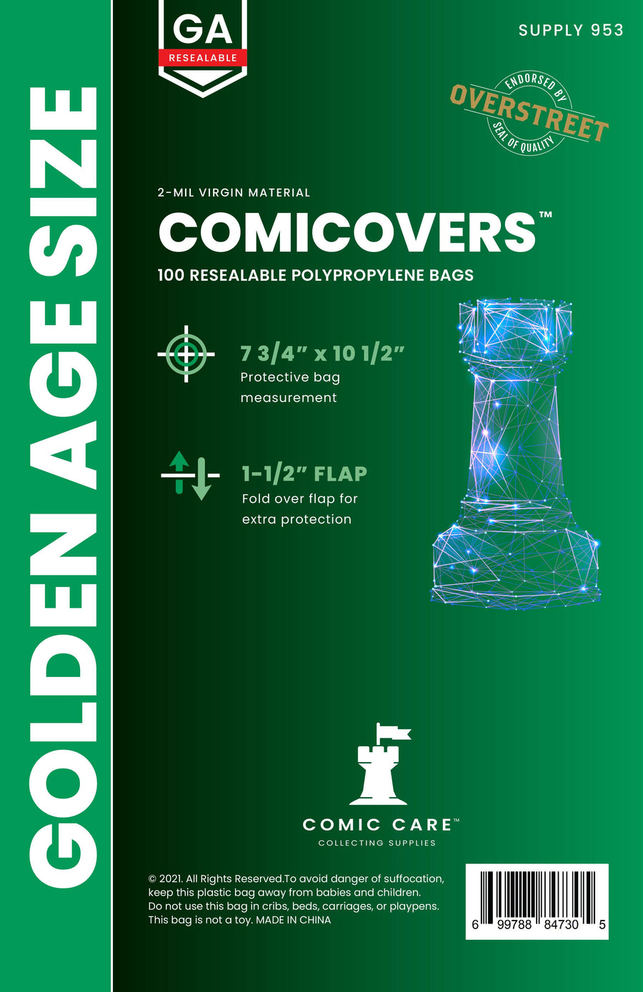 COMICARE GOLDEN PP RESEALABLE BAGS (PACK OF 100) (NET) (C: 1