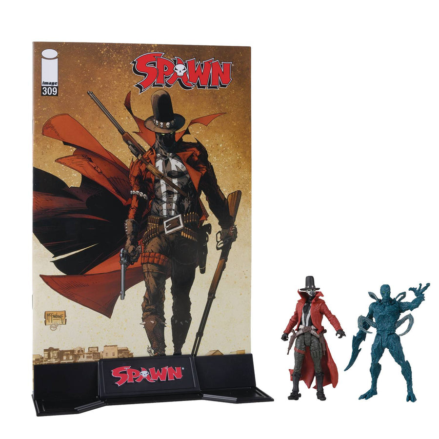 SPAWN WV1 GUNSLINGER & AUGER 3IN AF W/COMIC 2PK CS (NET) (C: