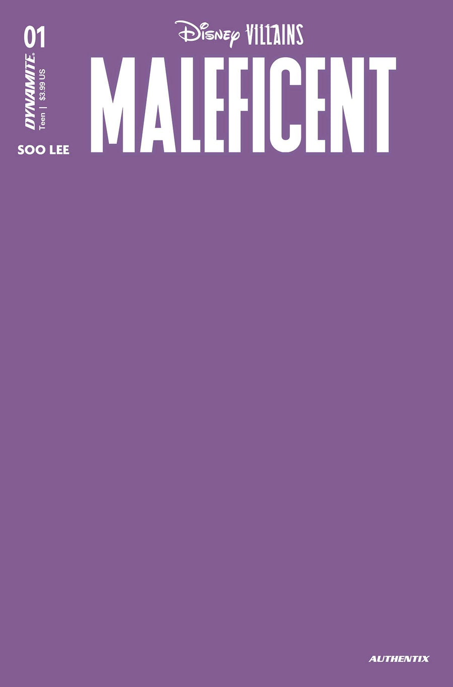 DISNEY VILLAINS MALEFICENT #1 CVR F BLANK AUTHENTIX